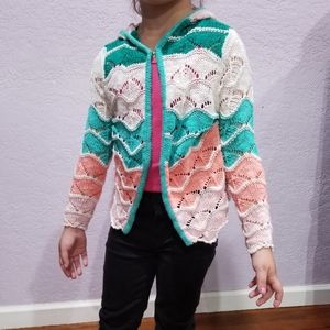 Hoodie crochet cardigan